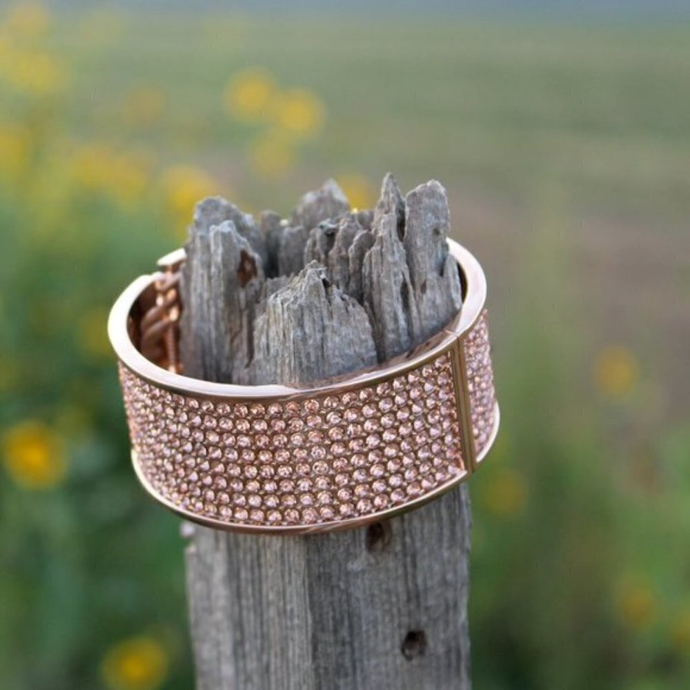 Cheekys Cash Bling Bangle Bracelet Rose Gold Hinge